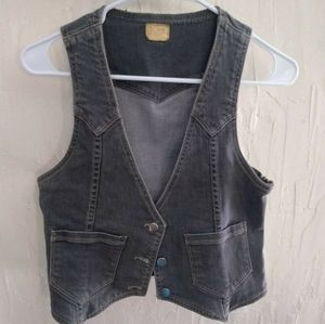Gray denim vest